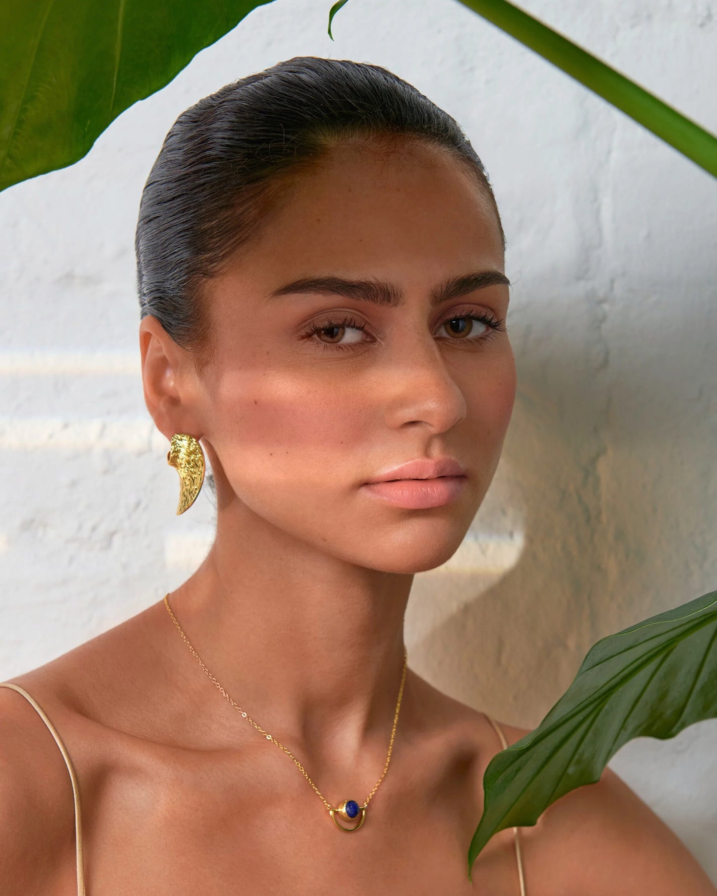 Øredobber Lorena Gold Statement Stud Earrings
