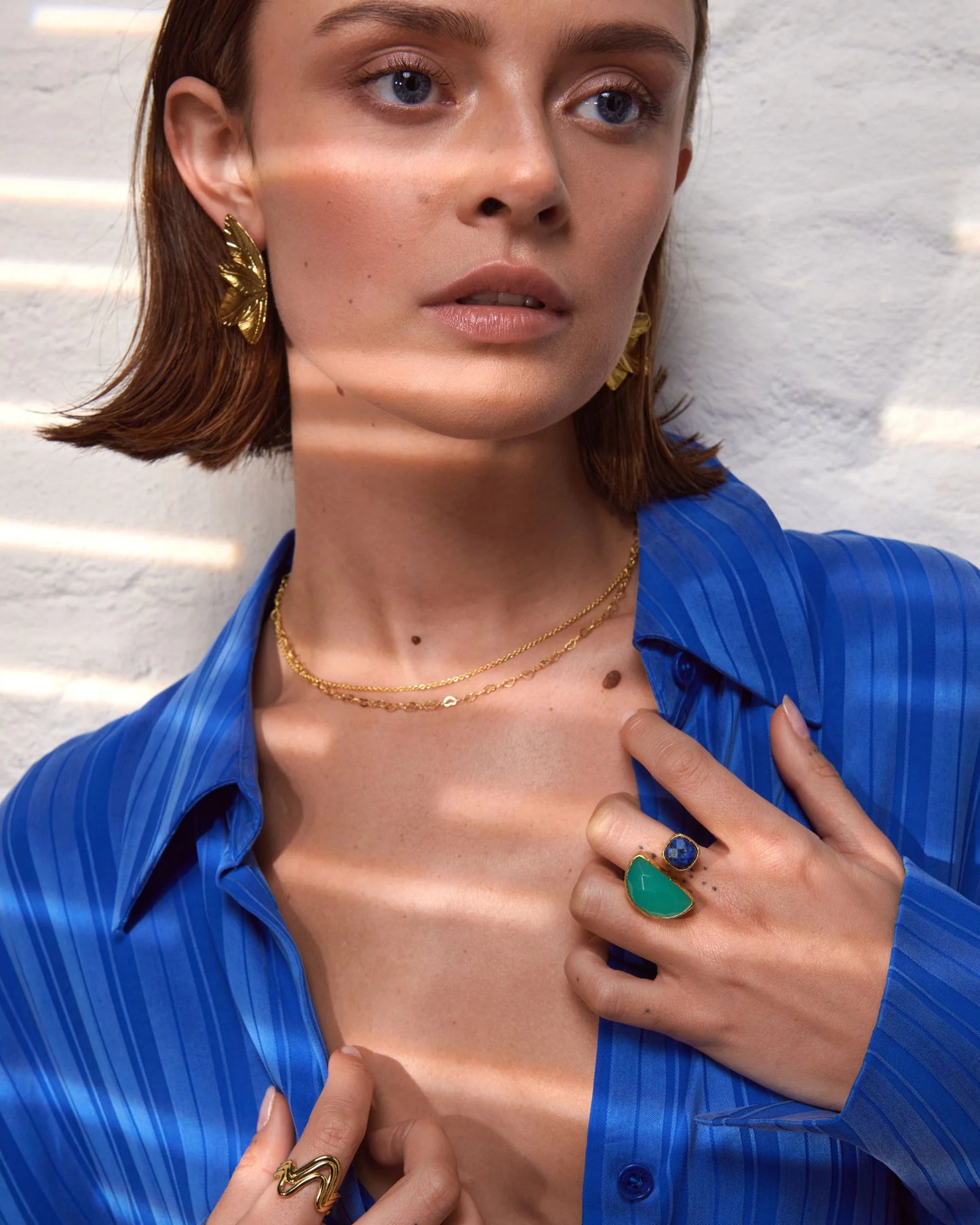 Ring Avery Lapis and Aqua Chalcedony Cocktail Ring
