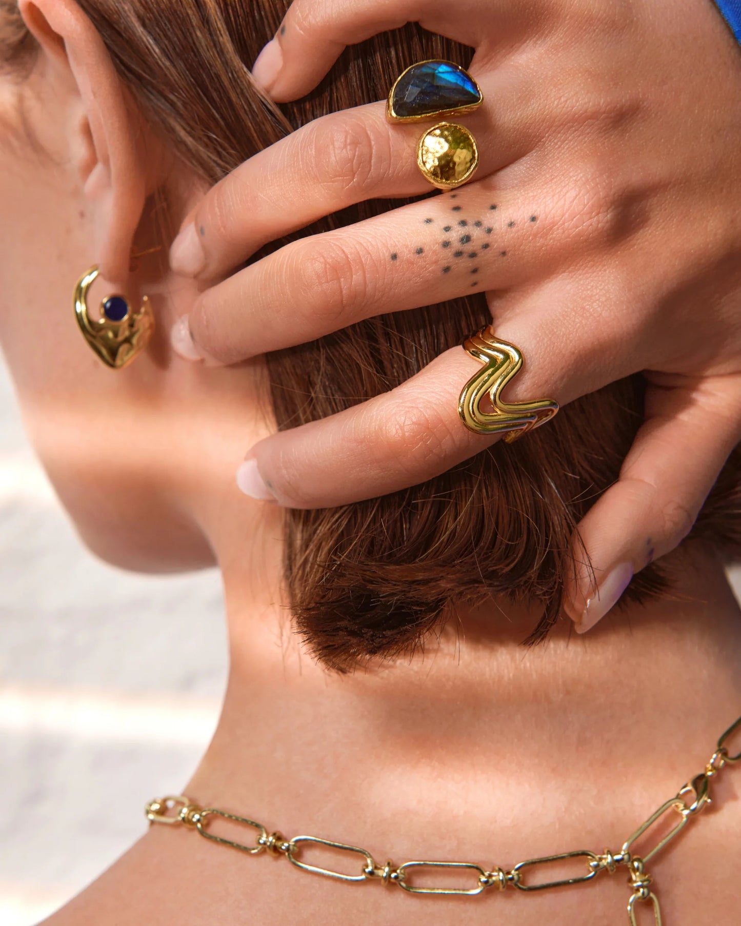 Ring Gallia Wave Gold Stacking Ring