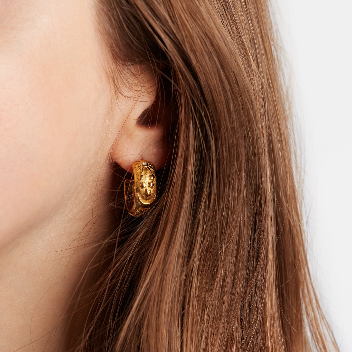 Øredobber Sun, Moon and Stars Hoops