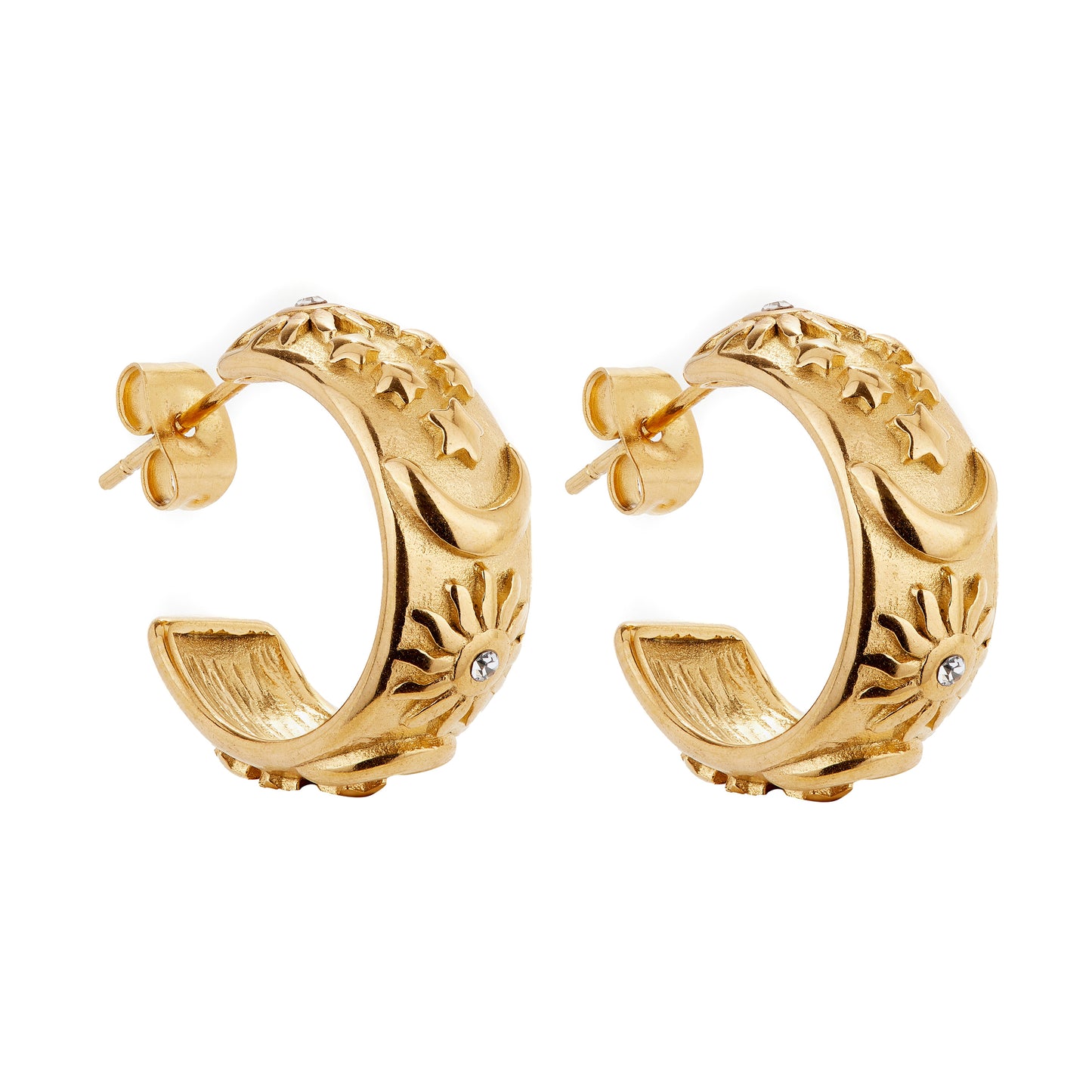 Øredobber Sun, Moon and Stars Hoops