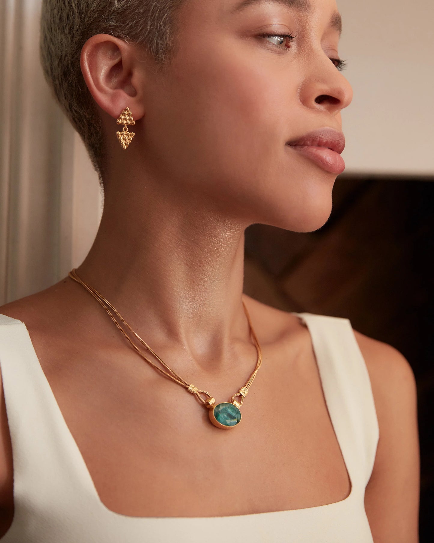 Smykke Daphne Emerald Chain Necklace