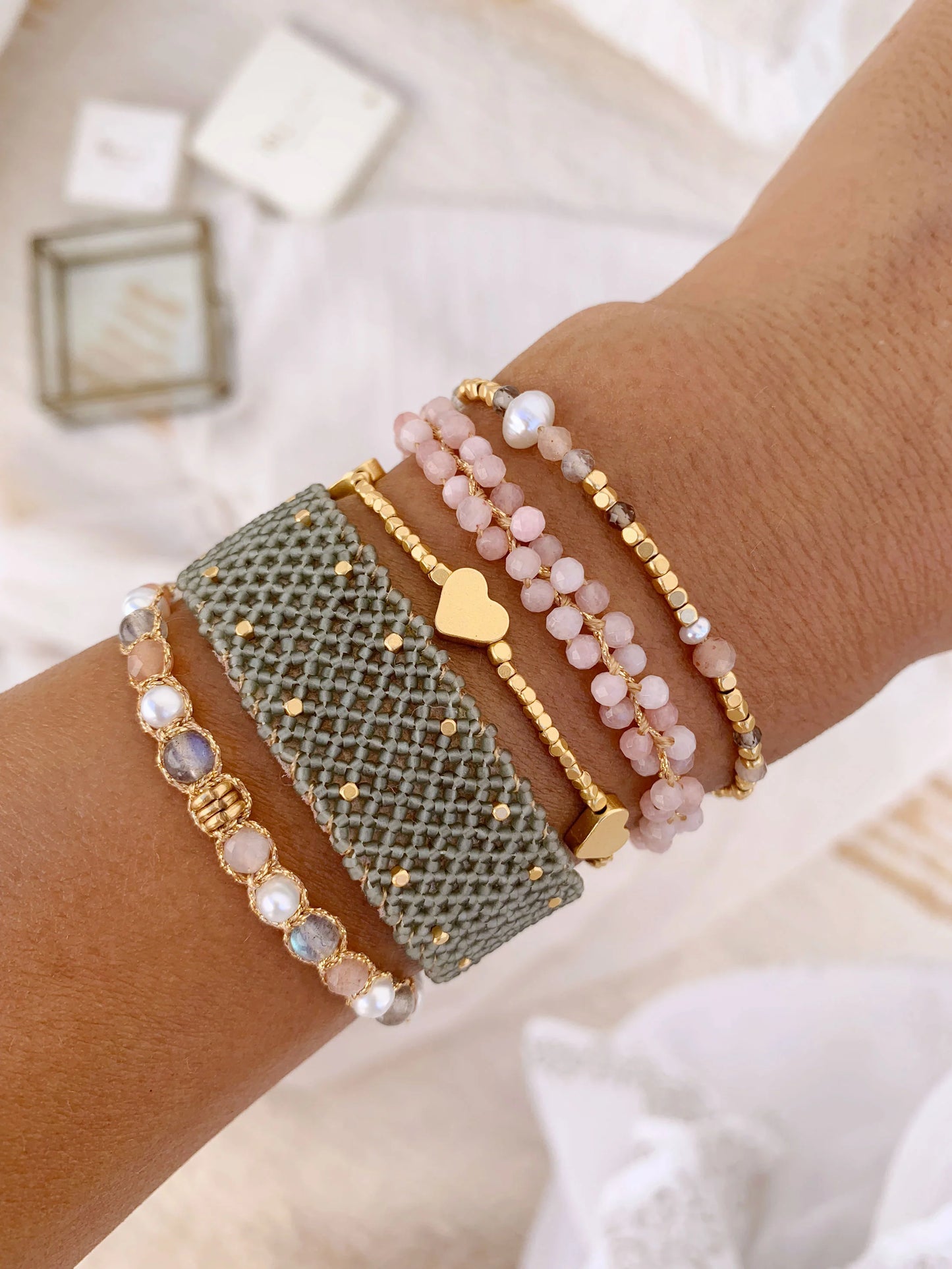 Peggy 5 Heart armbånd - justerbart vintage Ibu Jewels