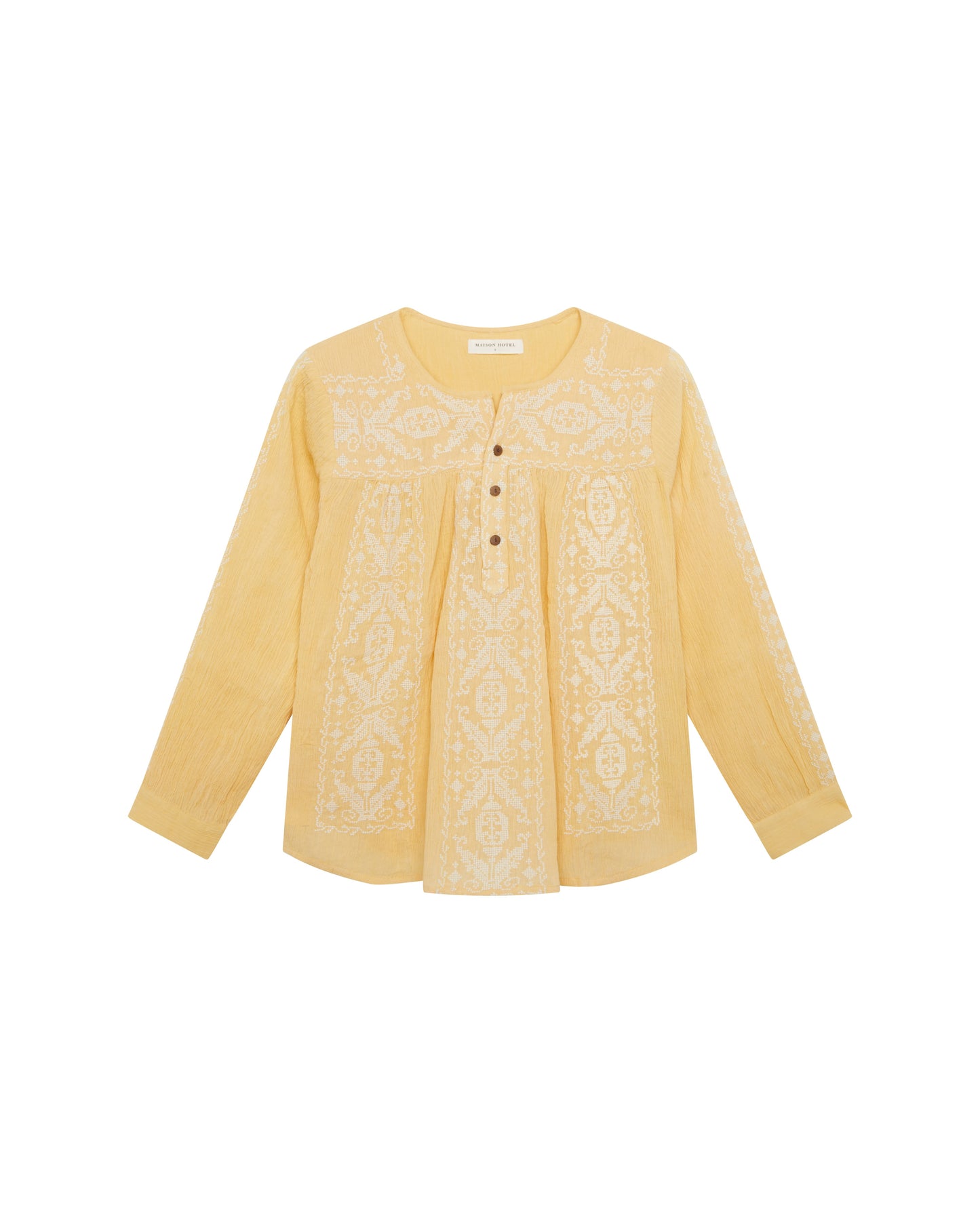 Lupita Jalisco Ambar bluse - gul bomull broderi Maison Hotel