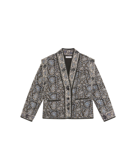 Sugata Blue Orchid jakke – blå mønstret Maison Hotel