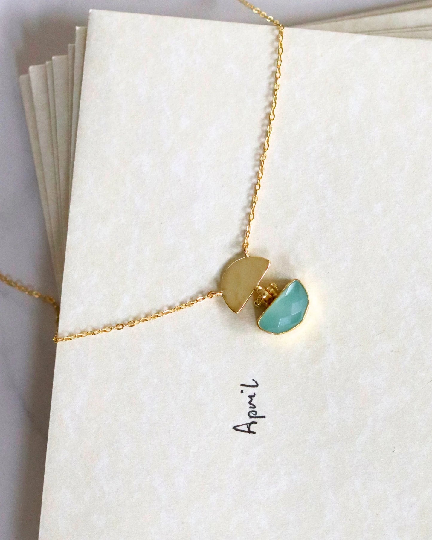 Smykke Mina Aqua Chalcedony Pendant Necklace