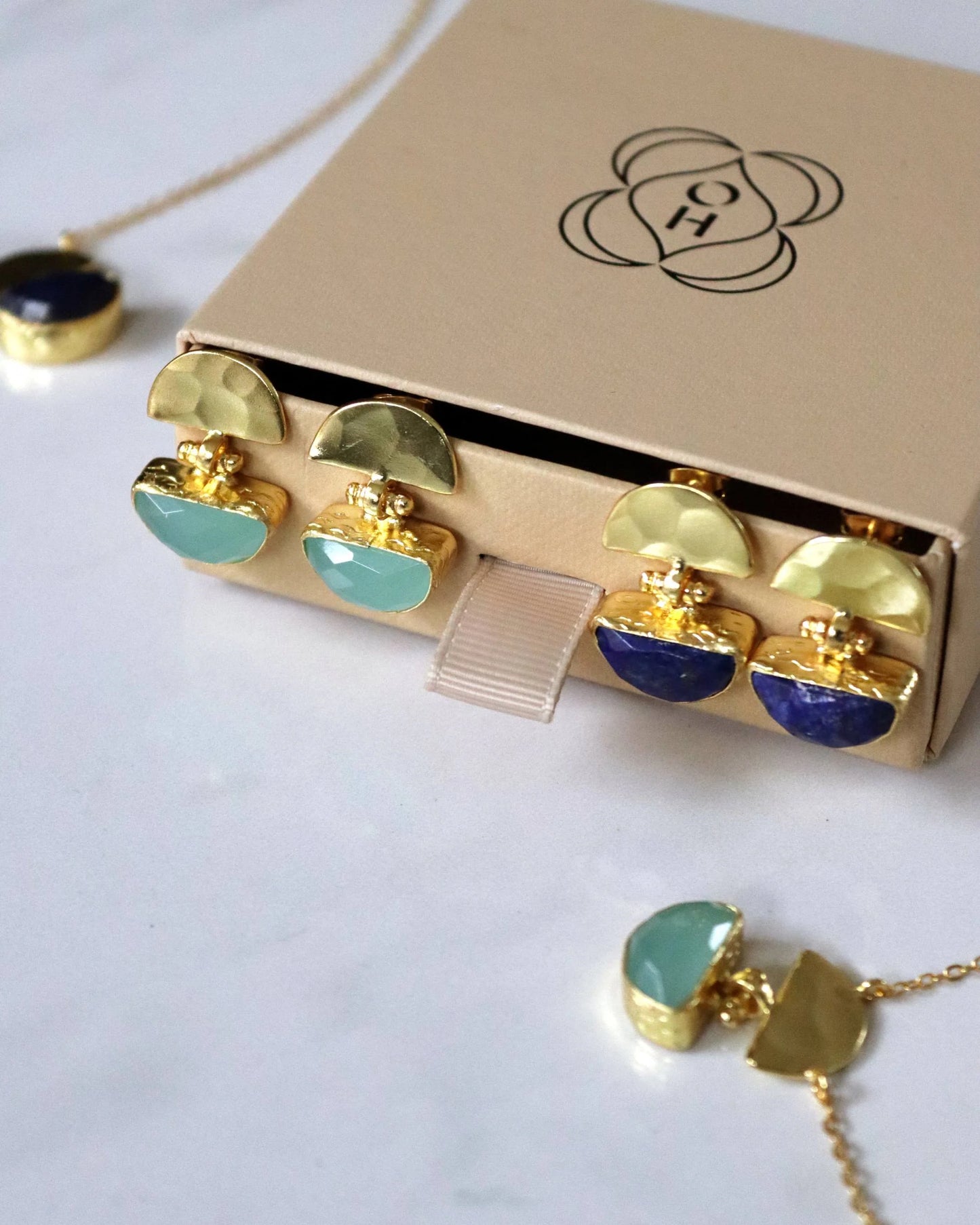 Øredobber Mina Lapis Drop Stud Earrings