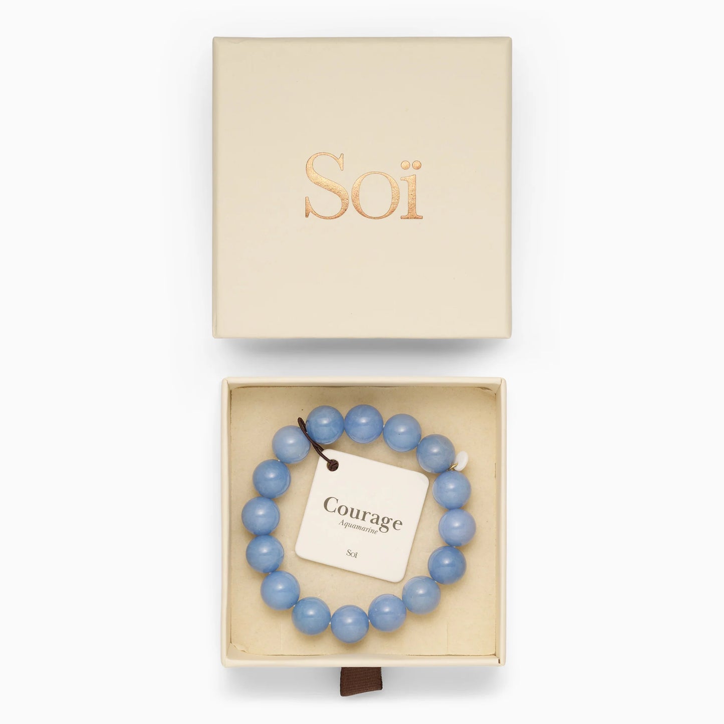 Chunky Aquamarine Stretch armbånd - Courage Soï Copenhagen