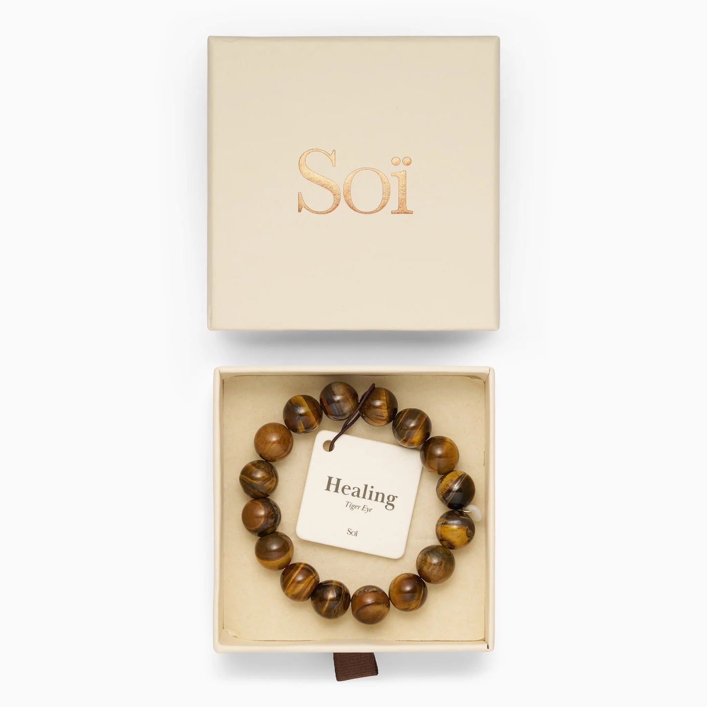 Chunky Tiger Eye Stretch armbånd - Healing Soï Copenhagen