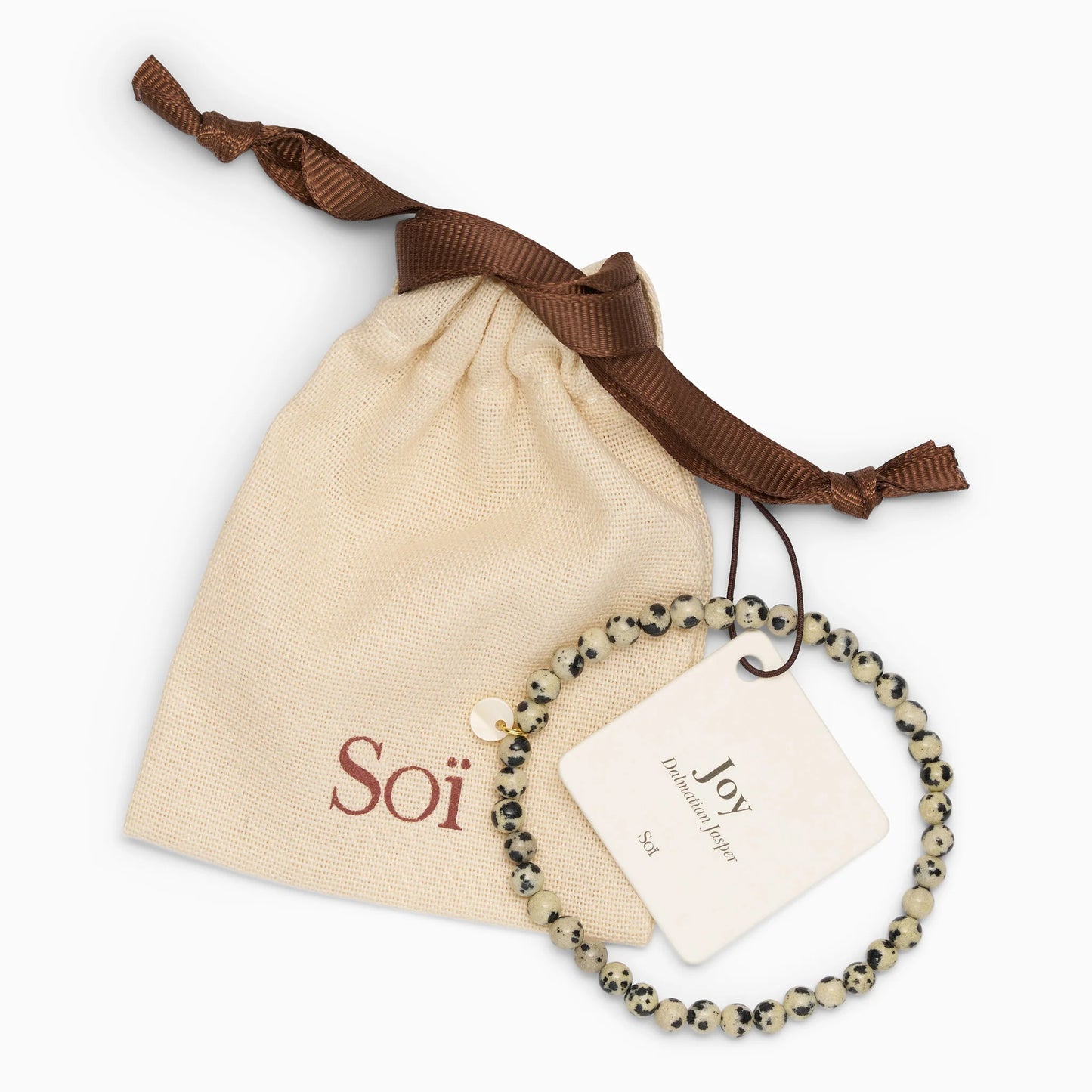 Petite Dalmatian Jasper Stretch armbånd - Joy Soï Copenhagen