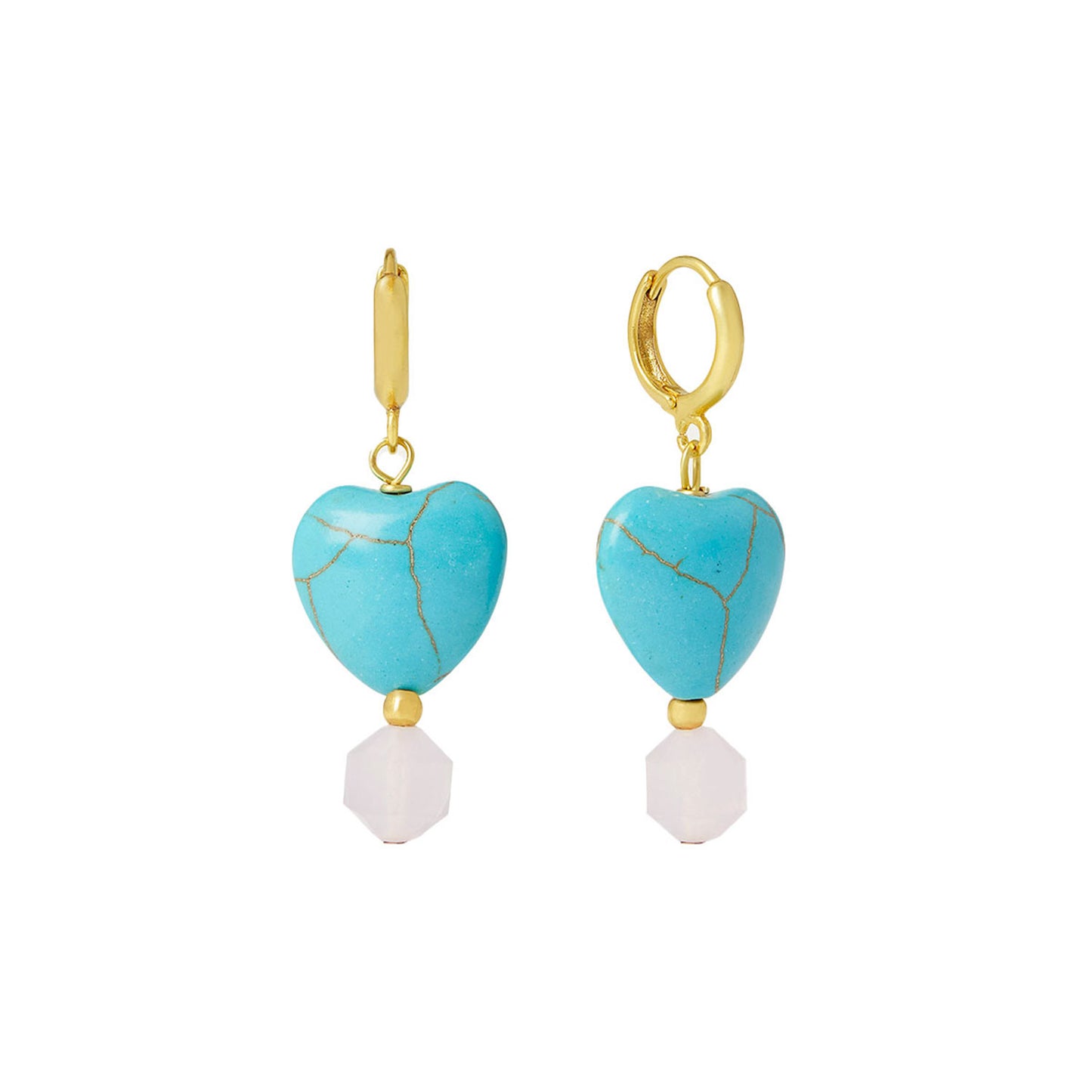 Øredobber Ayla Turquoise Heart Drop Huggie