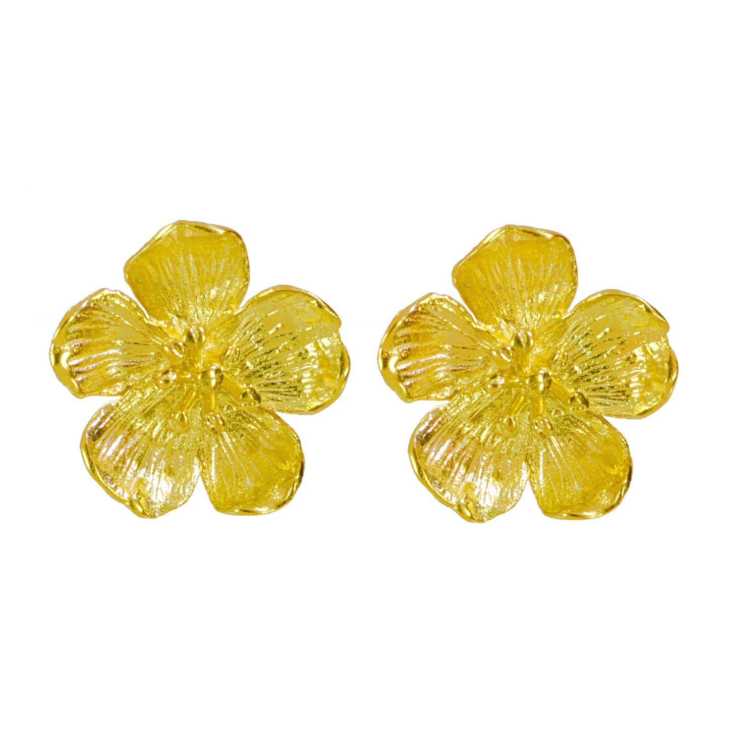 Øredobber Buttercup Gold Flower Stud Earrings