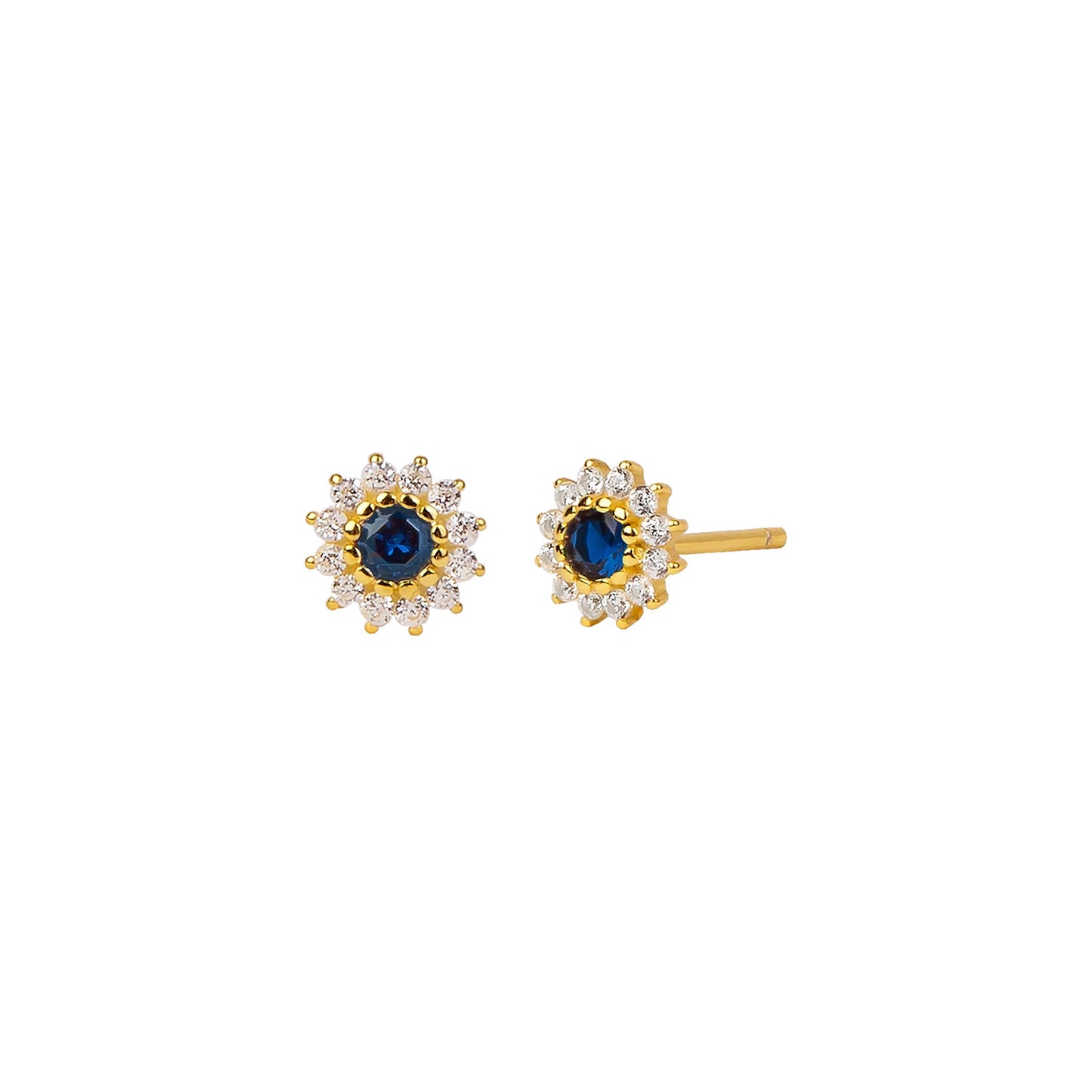 Øredobber Cobalt Aster Gold