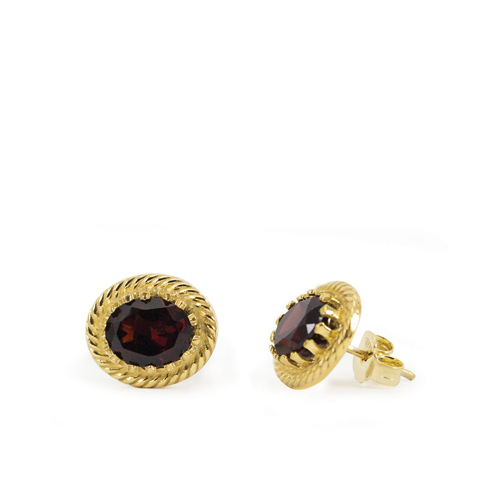 Øredobber Gold Vermeil Garnet