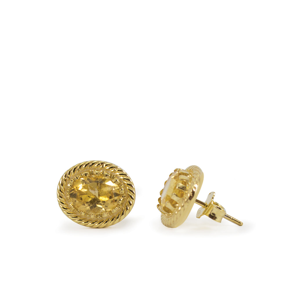 Øredobber Gold Vermeil Citrine