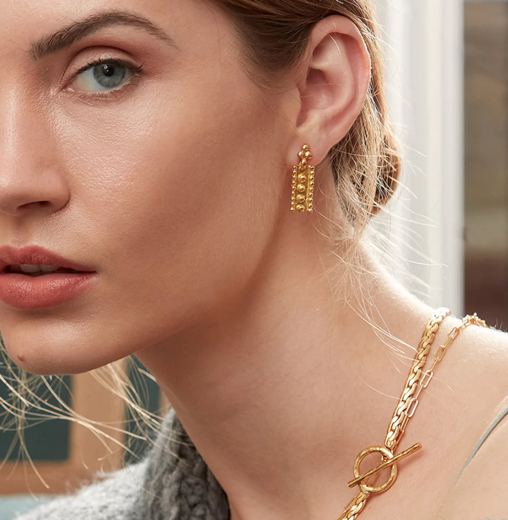 Øredobber Vida Gold Beaded Drop