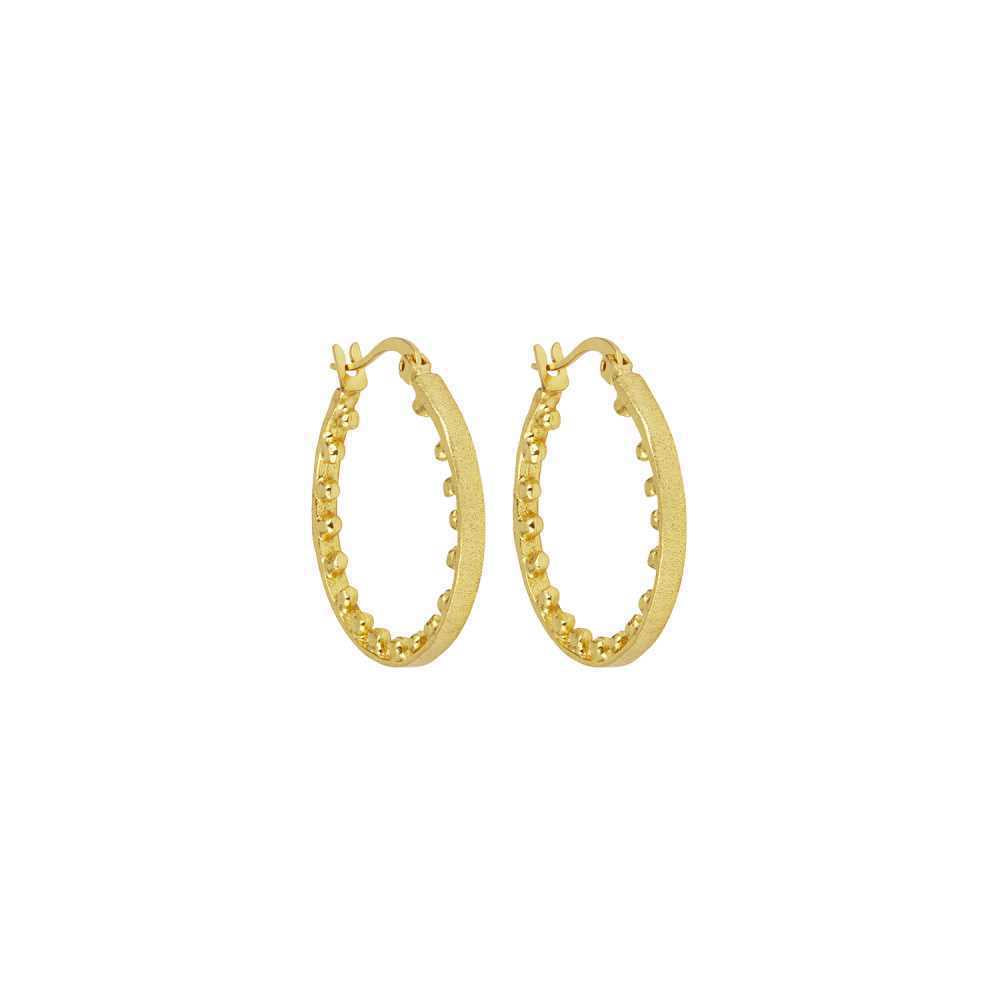 NYHET Øredobber Joya Gold Beaded Hoop Earrings