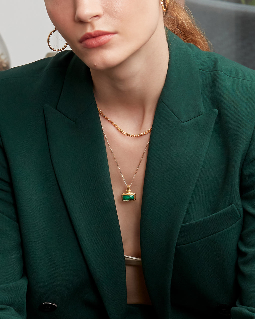 Smykke Noa Emerald Pendant