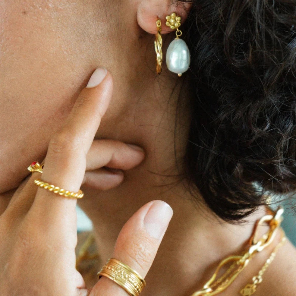 Øredobber Sabina Twist Hoop Earrings