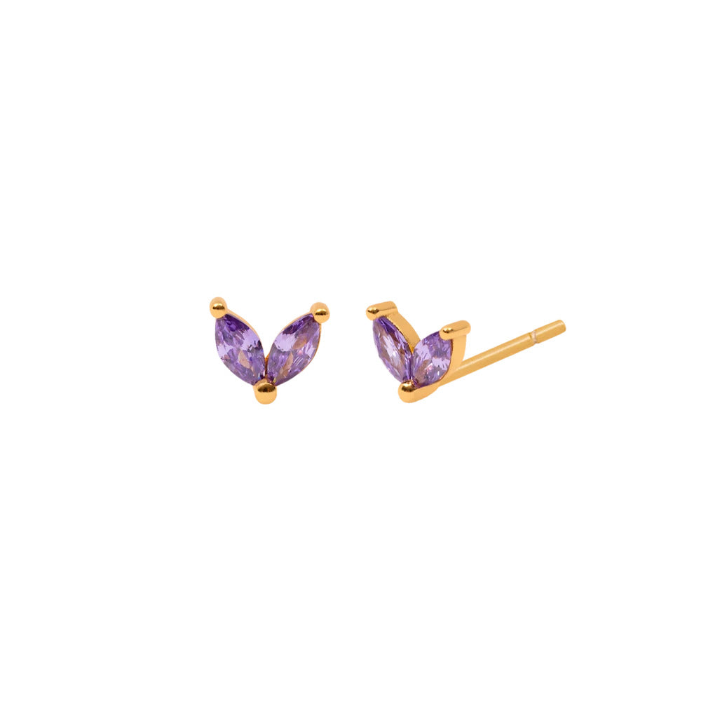 Øredobber Violet Zinnia Gold
