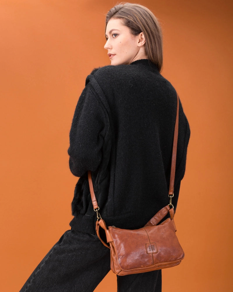 Veske Boston, medium. Marron