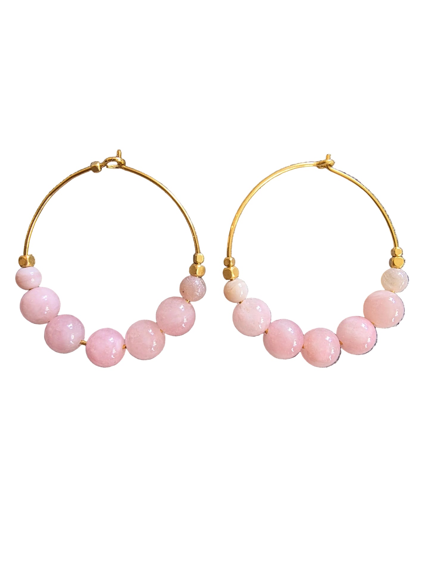New Stones Pink Opal øredobber - rosa hoops Ibu Jewels