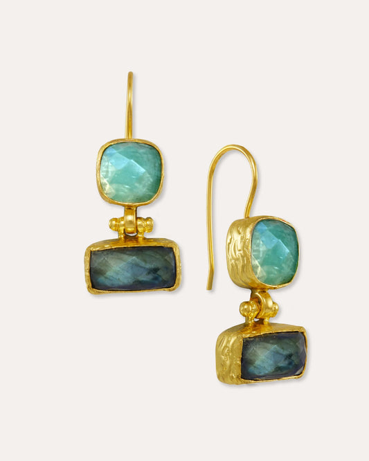 Øredobber Nerissa Labradorite and Chalcedony Drop Earrings