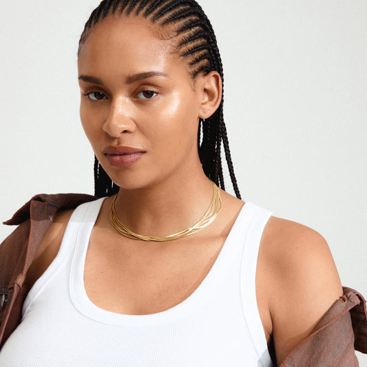 Halssmykke KIRA gullbelagt