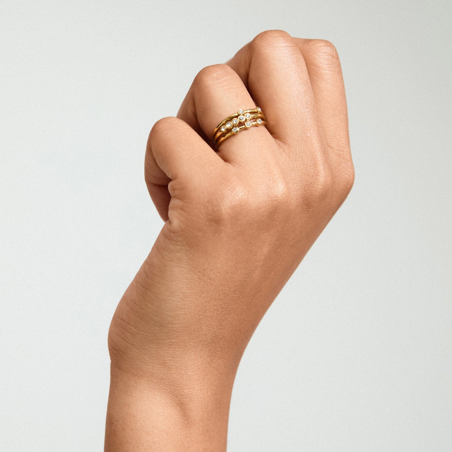 Ring SLOAN 3-i-1 sett gullbelagt