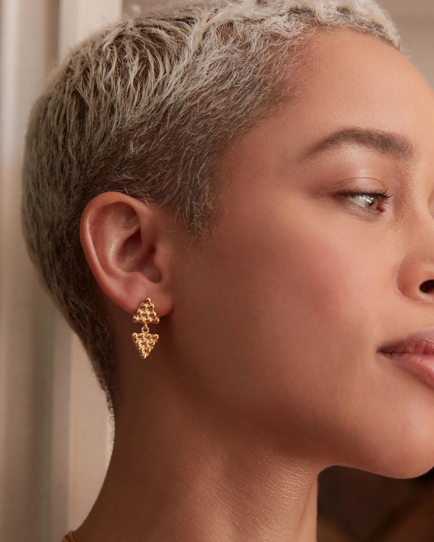 Øredobber Azar Gold Triangle Drop Earrings