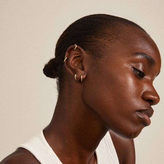 Øredobber ARIELLA hoops 2-i-1 sett, gullbelagt