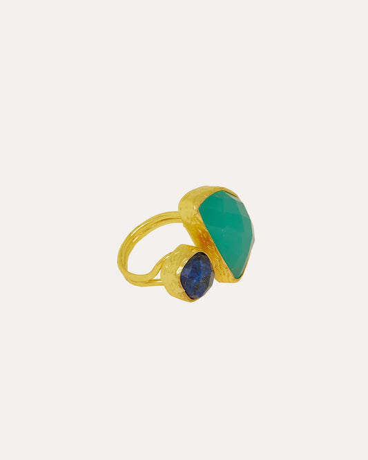Ring Avery Lapis and Aqua Chalcedony Cocktail Ring