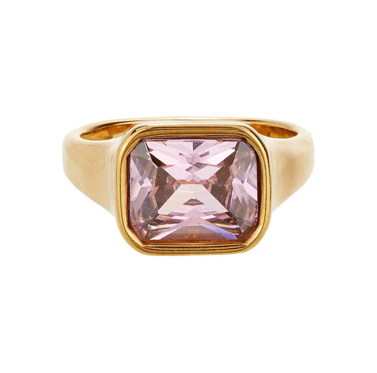 NYHET Ring Square Cocktail Ring Pink