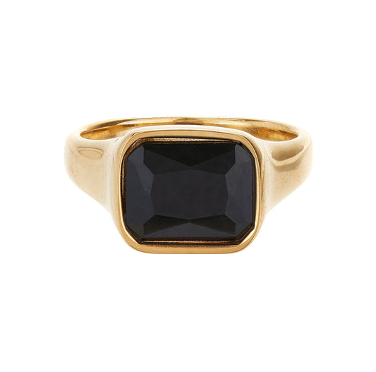 Ring Square Cocktail Ring Black