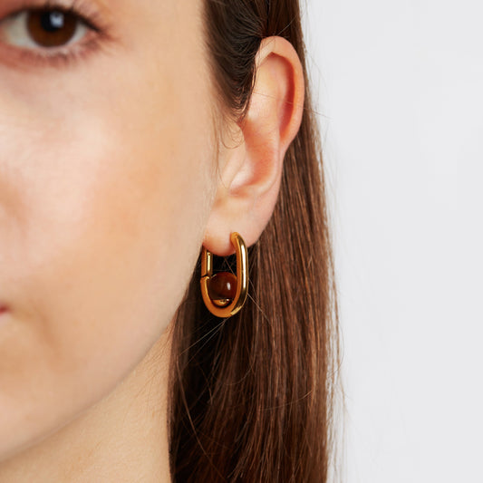 Øredobber Tiger's Eye Hoops