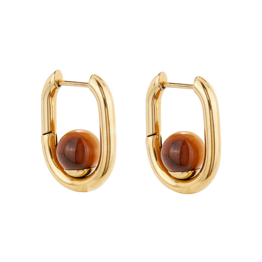 Øredobber Tiger's Eye Hoops