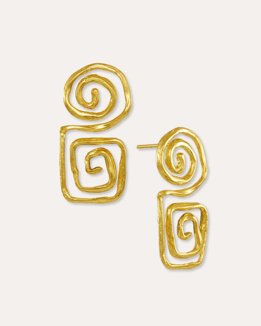 Øredobber Megara Geometric Spiral Stud Earrings