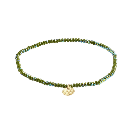 Armbånd INDIE Grønn, gullbelagt