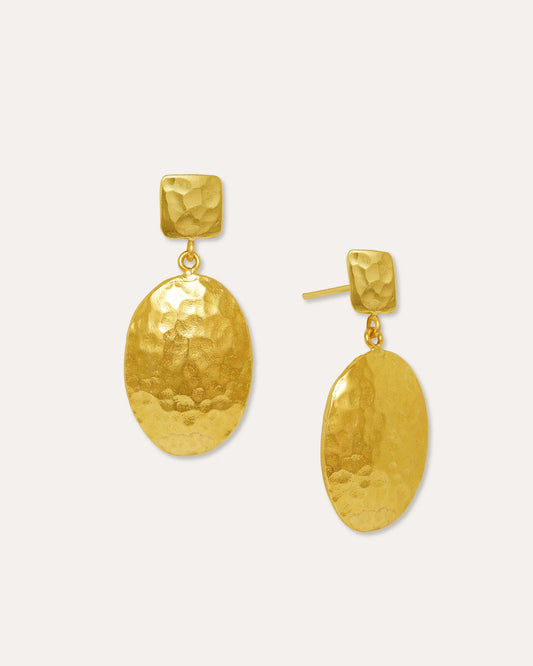 Øredobber Desiree Hammered Drop Stud Earrings