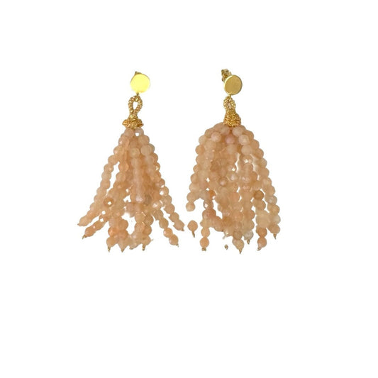 EARRING STONE TASSLE