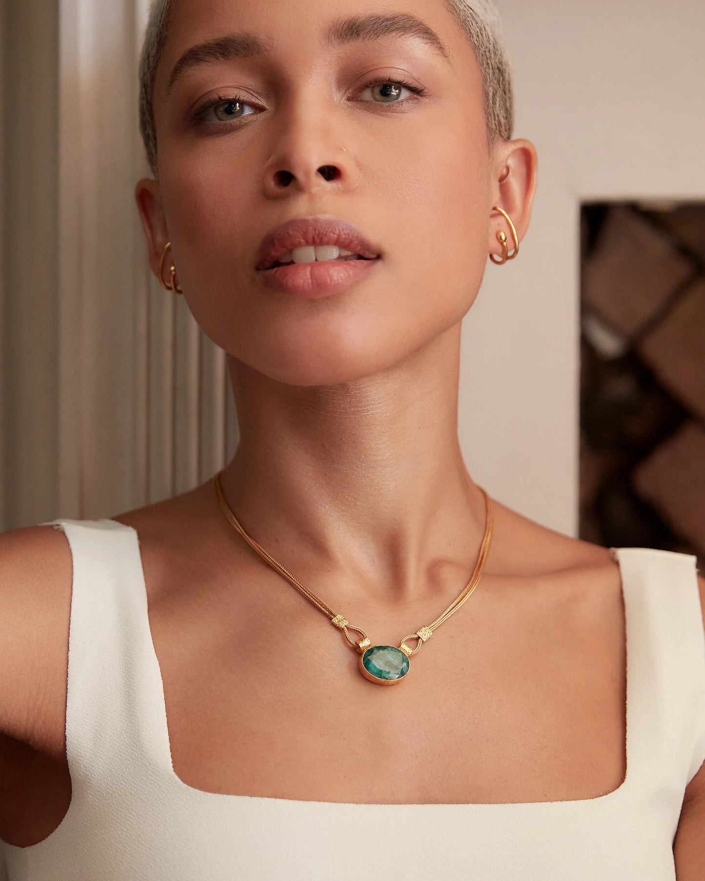 Smykke Daphne Emerald Chain Necklace
