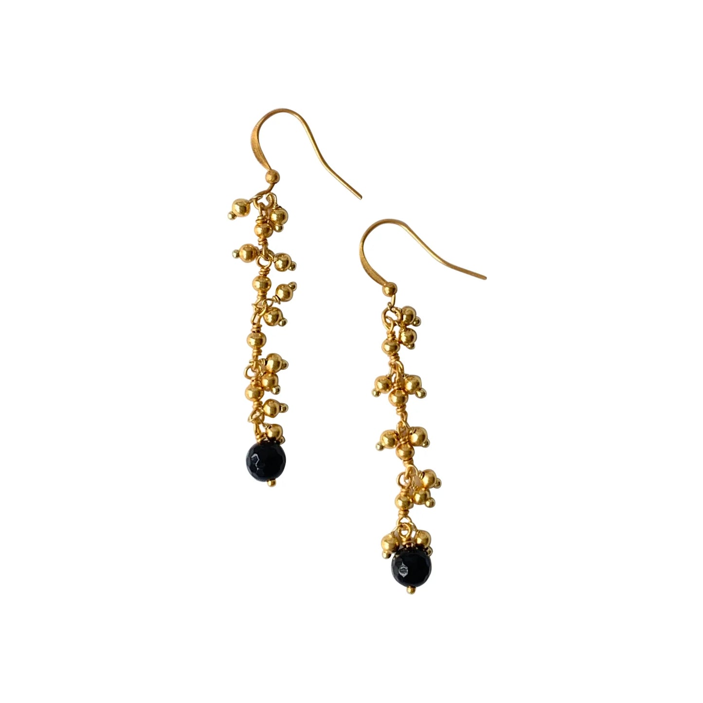 Gold Drop Onyx øredobber