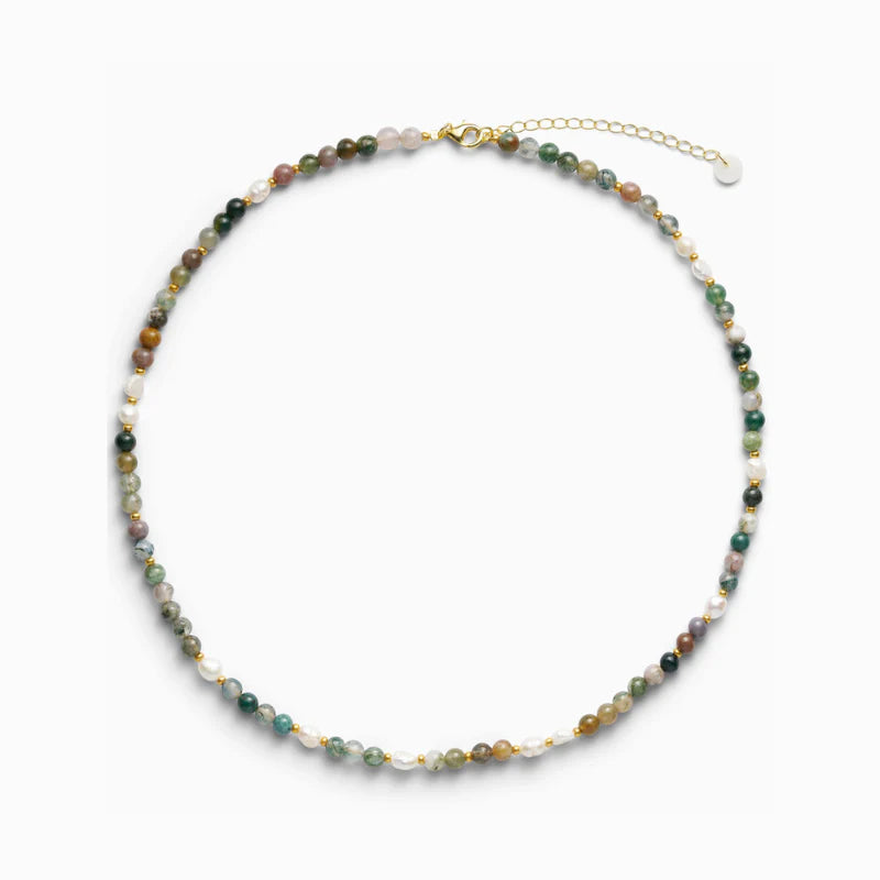 Ellie Indian Agate Pearl halssmykke - Strength Soï Copenhagen