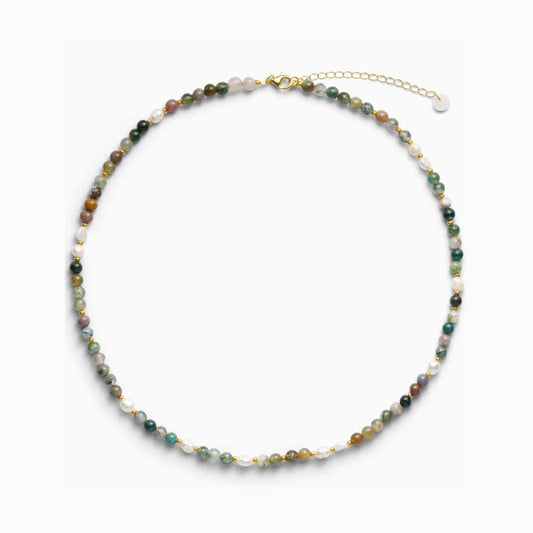 Ellie Indian Agate Pearl halssmykke - Strength Soï Copenhagen