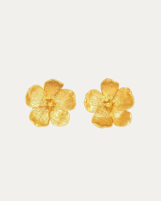 Øredobber Buttercup Gold Flower Stud Earrings