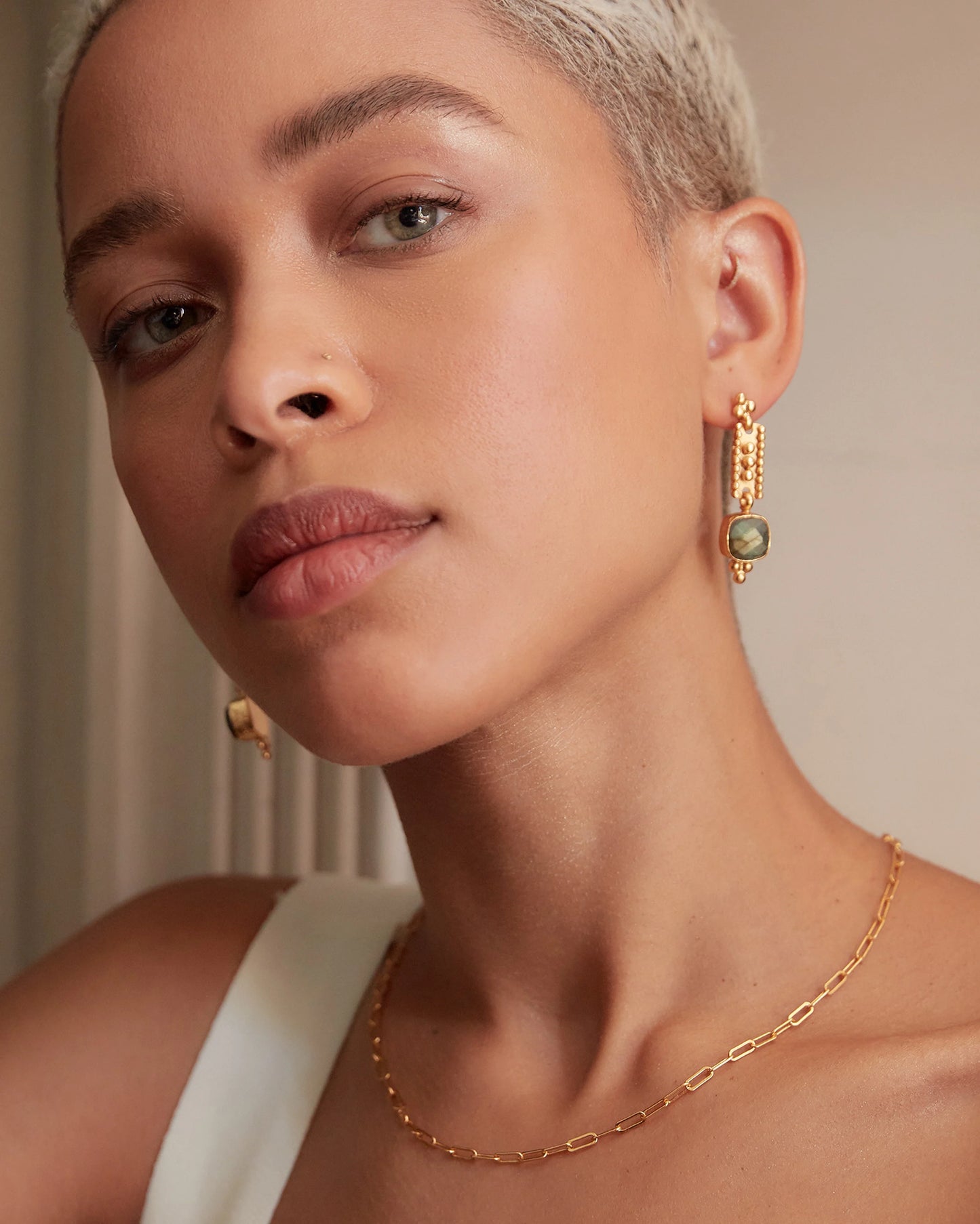 Øredobber Shahrzad Labradorite Drop Earrings