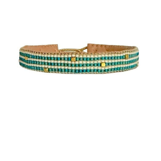 Bar Teal armbånd - Perler i elegant turkis Ibu Jewels