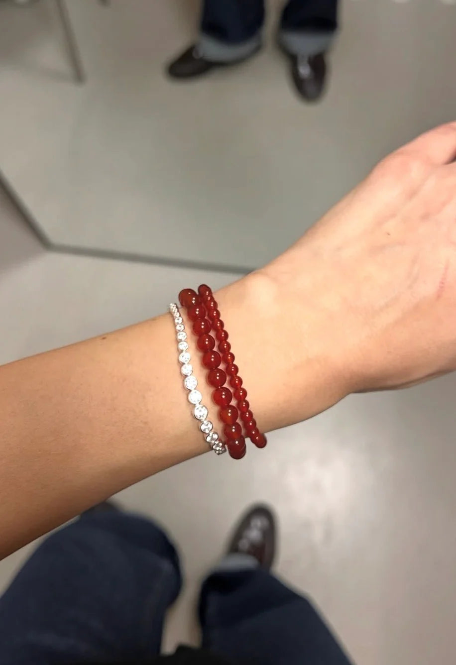 Petite Red Jade Stretch armbånd - Passion Soï Copenhagen