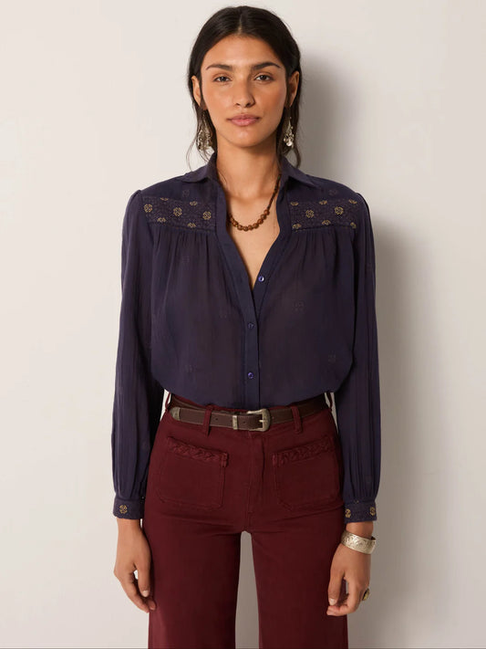 Bluse Amrit - Indigo Embers
