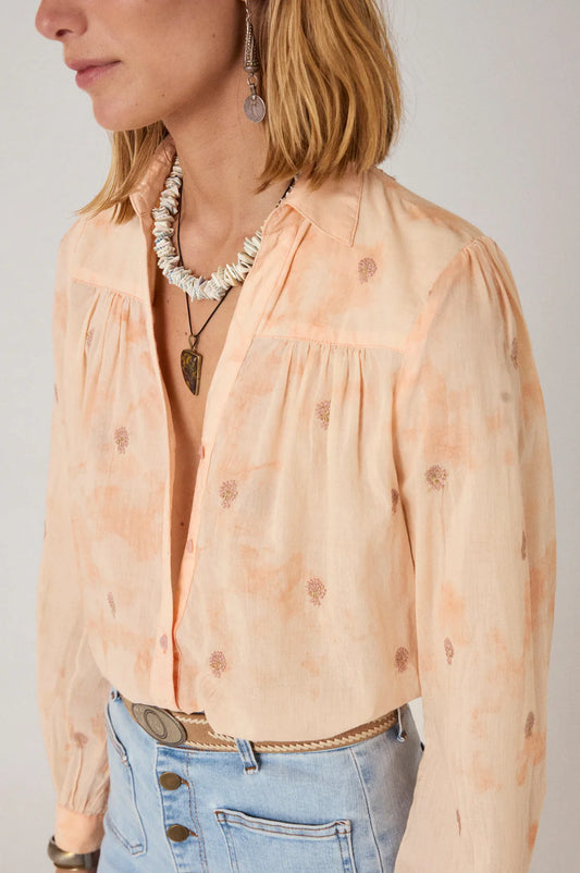Rani Mineral Coral bluse – korallfarget Maison Hotel